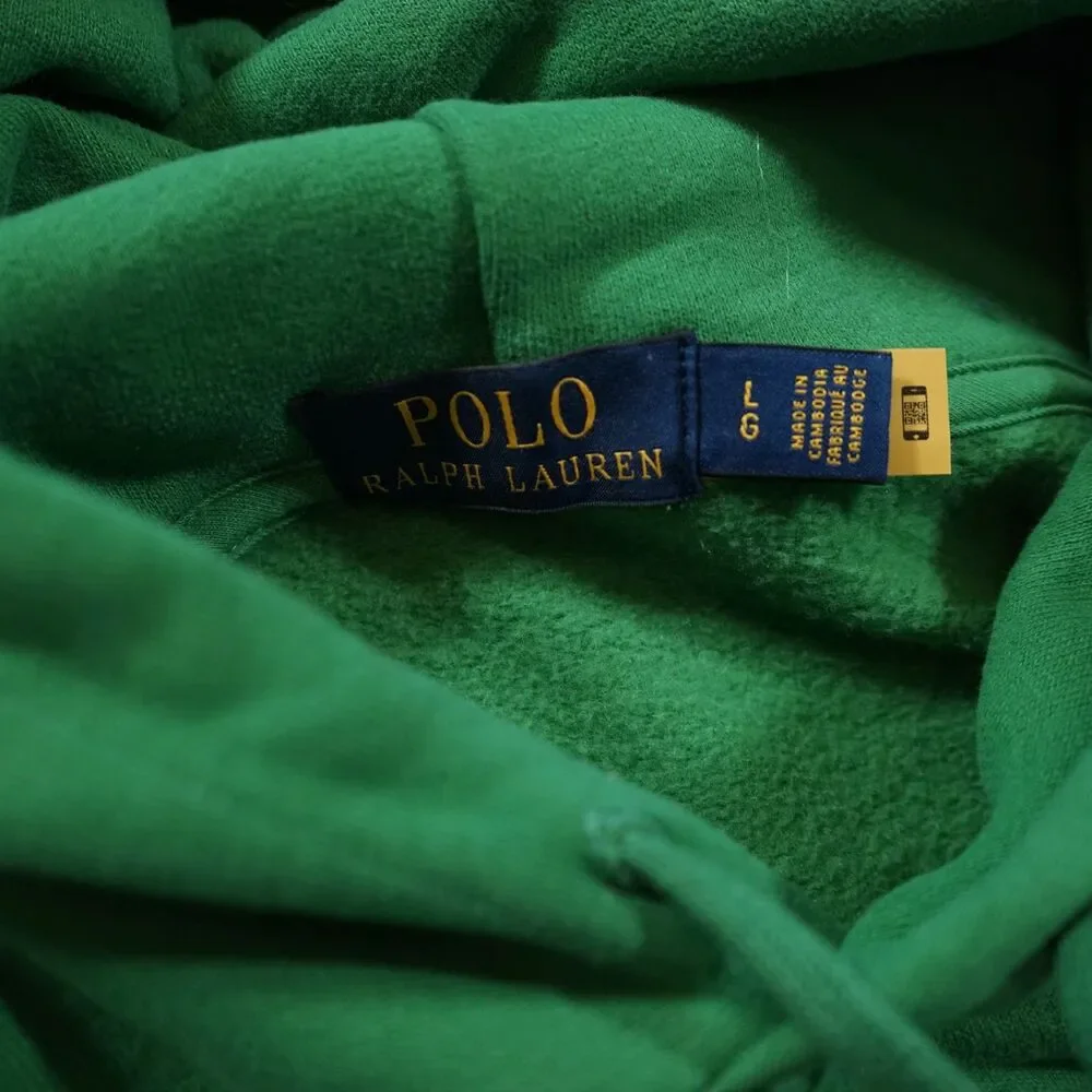 Polo Ralph Lauren Hoodie Embroidered Triple Pony Big Pony 3 Rare Pullover Large - Picture 4 of 8